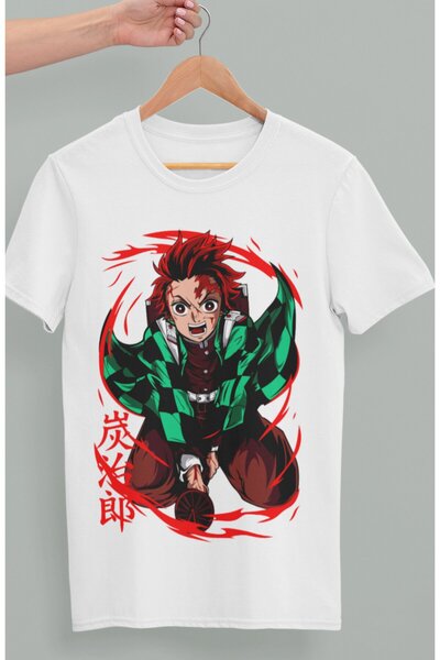 Fuddy Moda Oversize kroj Demon Slayer Tanjiro Kamado Štampano T-shirt , unise...