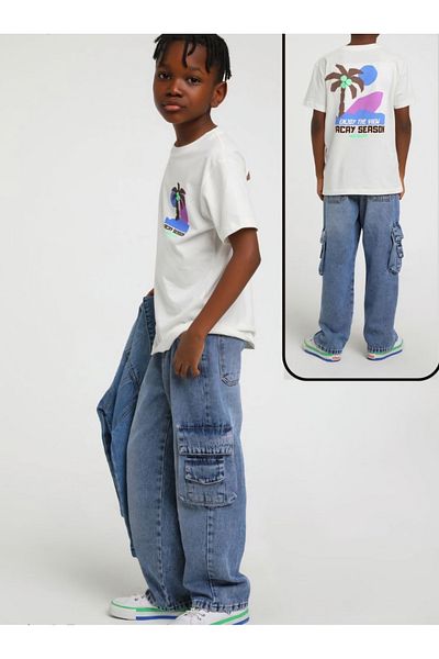 Jack Lions Relaxed Cut Denim Trousers with Cargo Pockets