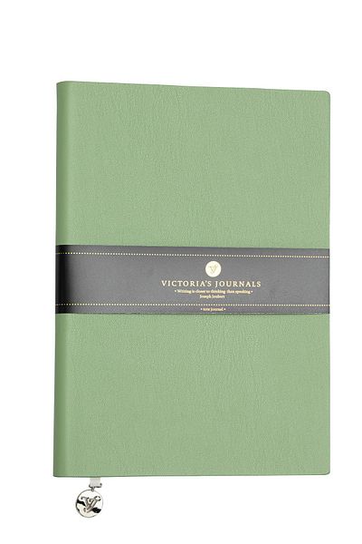 Victoria's Journals Smyth Classic Flexible Cover Striped Notebook, 14.8x21 cm -Light Green