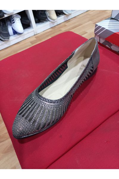 emin kundura Comfortable Women's Ballerinas with Stone Detail