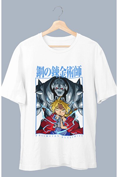 Fuddy Moda Oversize kroj Edvard Elrik V2 Fullmetal Alchemist Štampano T-shirt...
