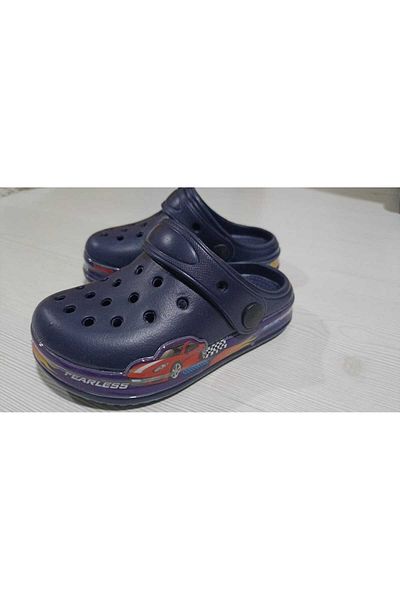 Akınal Bella Navy Blue Colored New Season Boys' Summer Slippers - Car Patterned