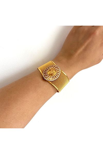 FerizZ 22 Gold Plated Ottoman Tugra Trabzon Handcuffs Bracelet