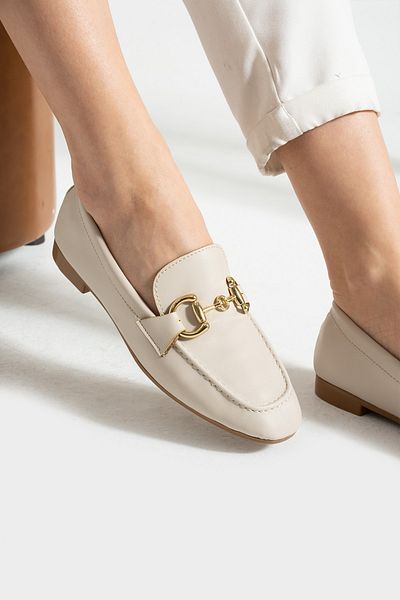 İnan Ayakkabı WOMEN BEIGE SKIN COLOR BUCKLE ACCESSORY DETAIL SHOES & SHOES