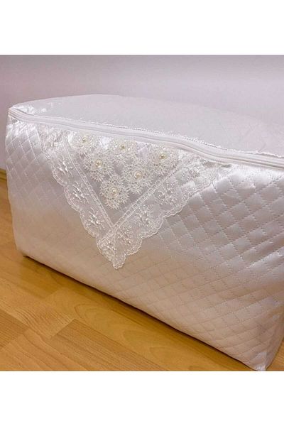 AYHOME Pearl Satin White Quilted Quilted Chameleon Chameleon Quilt 100 x 50 x 50 CM Large Size