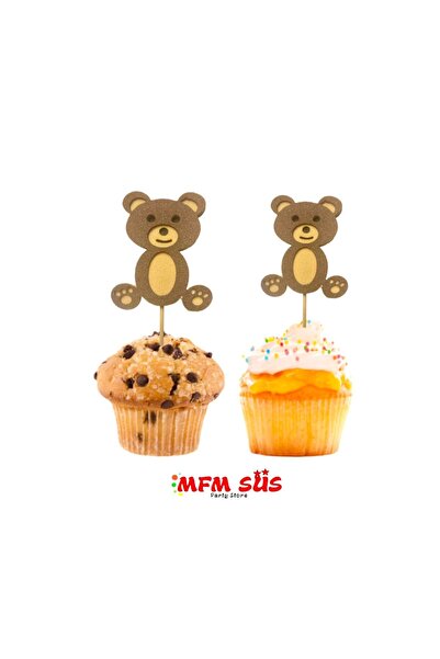 MFM 6 قطع من مسواك كعكة إيفا بتصميم تيدي بير