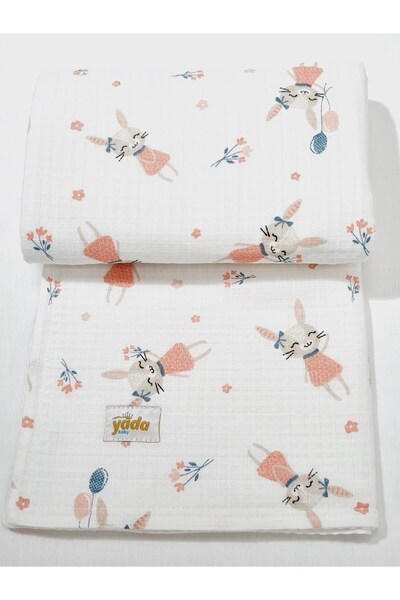 Yada Baby بطانية أطفال ورضع بطبقة مزدوجة من نسيج القطن العضوي 100% وافل بيكيه...