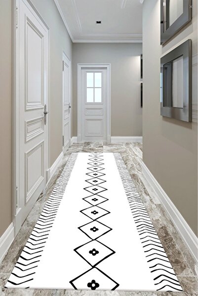 DEKOMOD Dekoratif Dijital Baskılı Kaymaz Taban Yıkanabilir Tüylenmez Kadife Kumaş Anti-alerjik Yolluk