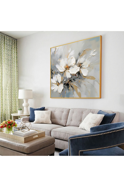 Z Concept Yağlı Boya Dokulu Çiçek Tablo