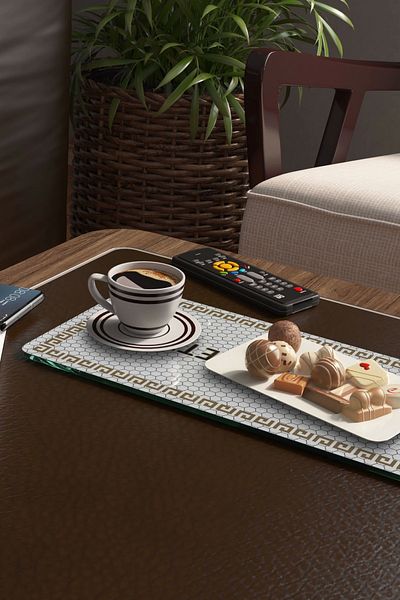 Decovetro Bon Appetit Set of 2 - Glass Coffee Tableware Presentation Table, 30x15 cm