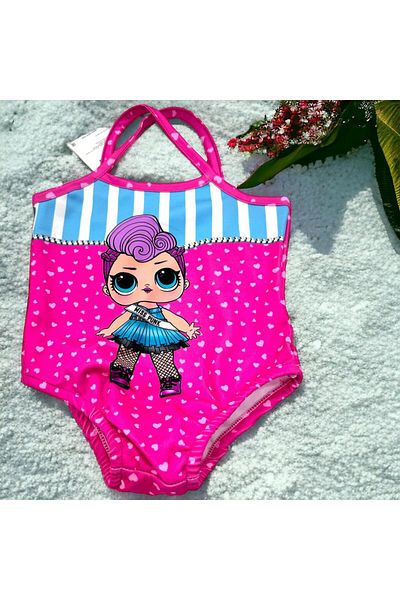 Esterella Disney Printed Girl's Swimsuit - Cross Strap Children's Swimsuit / Lol-mickey-frozen Girl's Swimsuit