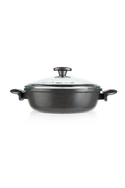 ThermoAD 26 cm Gray Granite Pot Pan Set - 3 Pieces