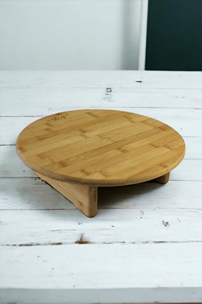 ALBETTO Bamboo Legged Presentation, Service, Cutting Board Diameter 32cm