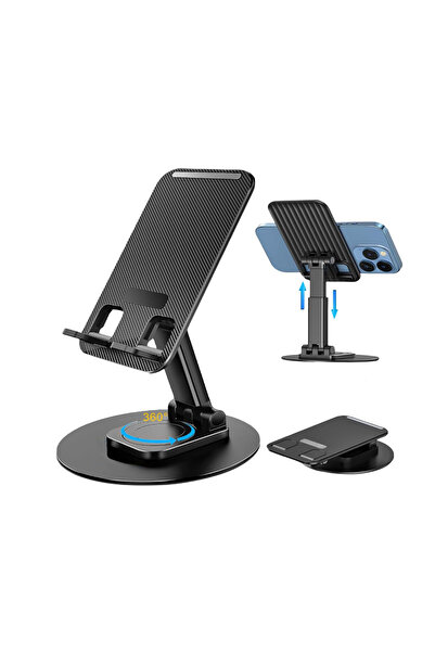 qasul Suport portabil pliabil din aluminiu pentru telefon, cu bază anti-alune...