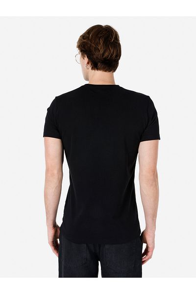 Colin's Tricou cu mânecă scurtă pentru bărbați, negru, imprimat, cu decolteu, slim, Cl 1064715