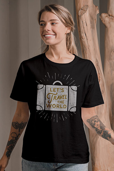 MYADA Hajde da putujemo po svetu - kofer sa natpisom Štampano Oversize kroj m...