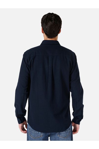 Colin's Regular Fit Shirt Collar Navy Blue Men's Long Sleeve Shirt Cl 1067015