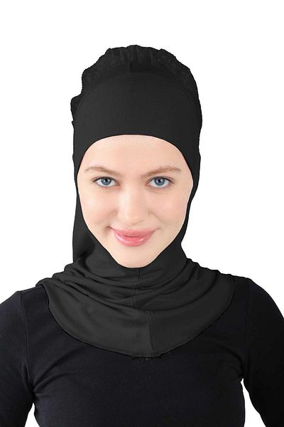 Ecardin Large Viscose Knob Laced Black Hijab - St 124