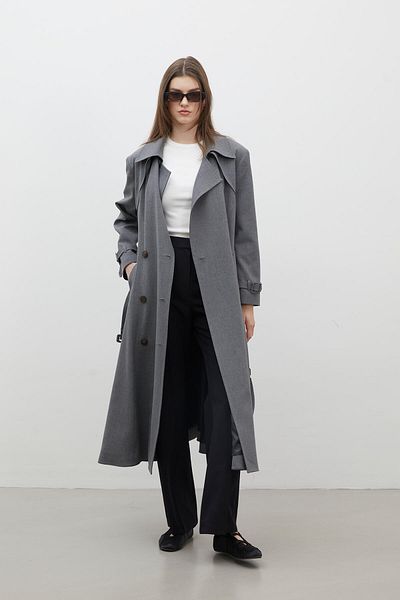 Manuka Paris Grey oversize dvouřadý trenčkot