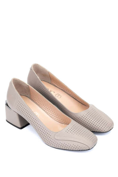 Tamer Tanca Women's Genuine Leather Mink Heeled Shoes