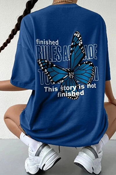 ciwi&life Μπλουζάκι Unisex Blue Butterfly με στάμπα Sax-Blue