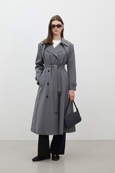 Manuka Paris Grey oversize dvouřadý trenčkot