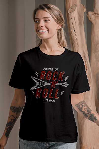 MYADA Tricou oversize cu imprimeu Power Of Rock 'N' Roll