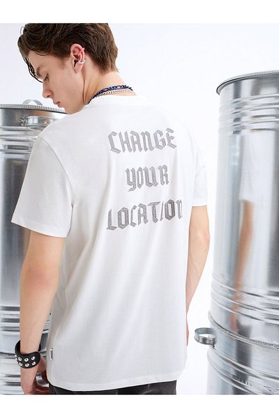 Colin's Tricou cu mânecă scurtă pentru bărbați cu imprimeu alb - Cl 1068187