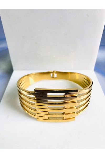 Yush aksesuar 6-Piece Rib Steel Cuff Bracelet