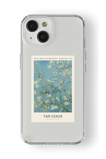 Multitronic حافظة شفافة مطبوعة بتصميم زهر اللوز متوافقة مع هاتف iPhone 14 Plus