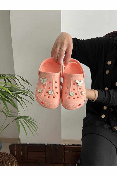 Behtah Kundura Girls Boys Kids 6 Pieces Jibbitz Ornate Gift Closed Front Garden Pool Daily Sandals Slippers