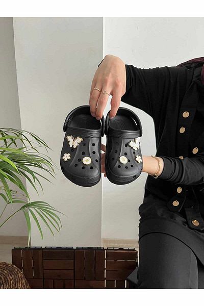 Behtah Kundura 6 Cross Jibbitz Fancy Gift - Sandale casual închise în față Papuci, fete băieți
