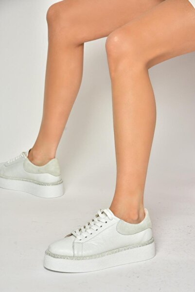 Fox Shoes P555200903 Bílé tenisky z pravé kůže