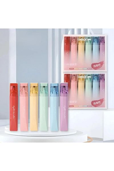 UĞURDAN NaSaDAN Chosch Colorful Pastel Colors Highlighter Set of 6