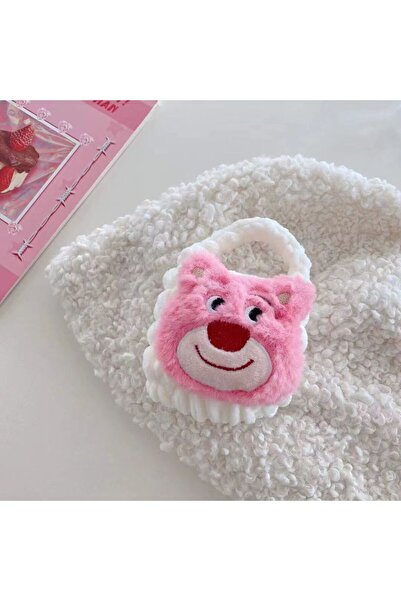 Casen Tüm Marka ve Modellerle Uyumlu Pembe Ayı Tasarımlı Airpod Uyumlu Örgü K...