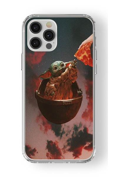 Multitronic حافظة شفافة مطبوعة بتصميم يودا متوافقة مع هاتف iPhone 12 Pro Max