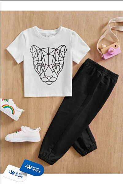 FRİENDS KİDS طقم تي شيرت مطبوع للأولاد والبنات ''مخطط بوما''