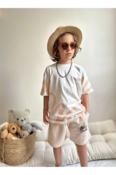 Jolly Kids طقم شورت قطني ممشط مطبوع للأولاد