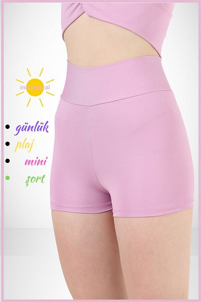 missmaral Mini jambiere damă Pantaloni scurți pentru piscină de mare Culoare liliac Utilizare zilnică Ferming Fit Look 1080