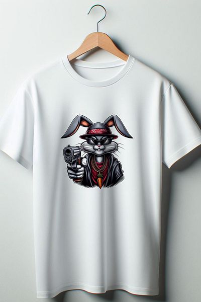 Vordevia Λευκό μπλουζάκι με στάμπα Bugs Bunny Oversize Crew Neck