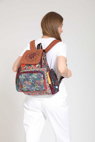 Street Bag Ethnic αυθεντικό σακίδιο πλάτης Bohemian Patchwork - Σχέδιο με τεμάχια για καθημερινή χρήση ταξιδιού