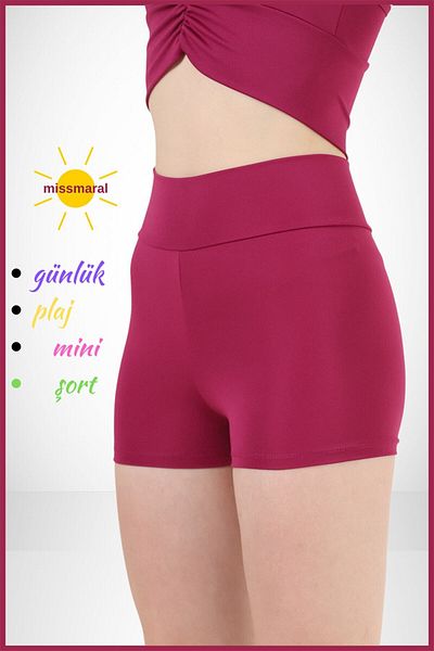 missmaral Mini jambiere damă Pantaloni scurți pentru piscină de mare Culoare prune Utilizare zilnică Aspect fermitate 1080