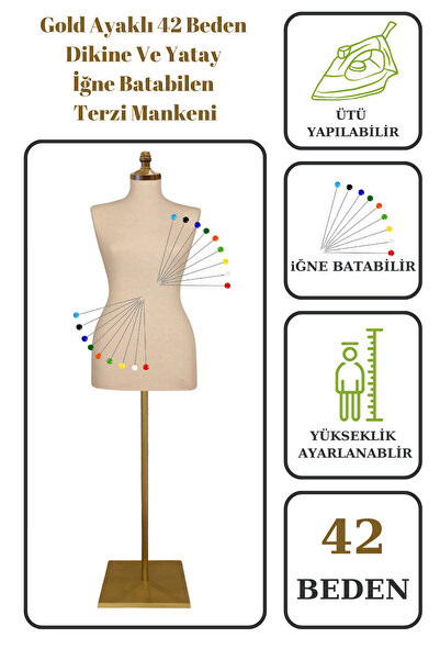 Manken İstanbul 42 Beden Iğne Batabilen Terzi Mankeni Prova Mankeni Sünger Ma...