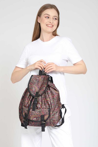 Street Bag Rucsac de călătorie zilnic cu model etnic Mallorca cu husă