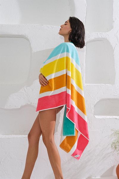 Homelover 100% βαμβακερή πετσέτα θαλάσσης ριγέ παραλίας 75x150
