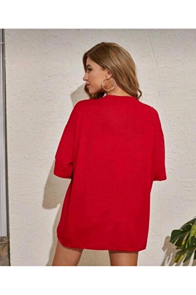 khufu Oversize RED Colored MILAN Printed Relaxed Cut T-shirt