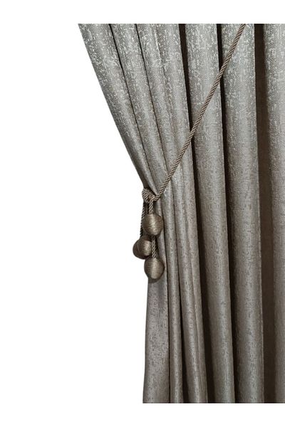 MebelPort Curtain Background Jacquard Curtain Perla Pattern Double Wing Sheer Pleated (1 X 3)