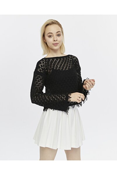 KNİTİCAL TEKSTİL Bolero shams Crem Crop Bluză Tricot ajurat Tricotat