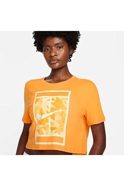 Nike dri fit slam crop kadın turuncu loose fit  t-shirt fj2711