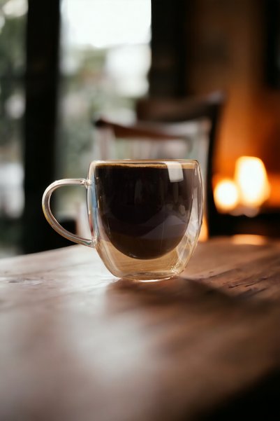 Binbirdemet كوب زجاجي مزدوج الجدار سعة 250 مل